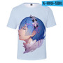 Re Zero 3d printed t-shirt anime Rem and Ram Cosplay t shirt fashion harajuku cartoon tshirt Tee brand clothes