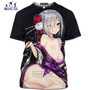 Mamba top 3D Hentai Short-Sleeved Kawaii Shirt Senpai sexy homme Anime Girl Bikini Beauty men T-Shirts Casual Cosplay Loli Waifu