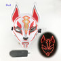 Anime Expro Decor Japanese Fox Mask Neon Led Light Cosplay Mask Halloween Party Rave Led Mask Dance DJ Payday Costume Props