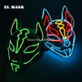 Anime Expro Decor Japanese Fox Mask Neon Led Light Cosplay Mask Halloween Party Rave Led Mask Dance DJ Payday Costume Props