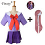 Anime 2nd Mirai Nikki Gasai Yuno Lolita Sailor Cosplay Costume Loli Bow Short Skirt Wig Length 80cm For Women