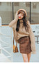 Thickened Woolen Plaid Retro Skirt