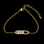 Simple Design Dot Bar Bracelet Micro Pave AAA