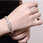 Two Tone Curb 18K White Gold Plated Bracelet