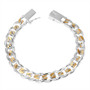 Two Tone Curb 18K White Gold Plated Bracelet