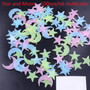 3D Star and Moon Energy Storage Fluorescent Glow In the dark Luminous on Wall Stickers for Kids Room living room Decal