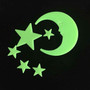 3D Star and Moon Energy Storage Fluorescent Glow In the dark Luminous on Wall Stickers for Kids Room living room Decal