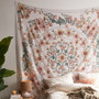 Indian Mandala Tapestry Wall Hanging Flower Psychedelic Tapestry Wall Hanging Decor for Living Room Bedroom Bohemian Plant Print
