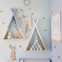 23*39cm New Creative Triangle Wall Frame House Shelf Display Rack Decorate Living Room Bedroom Children Room Crafts Storage Rack