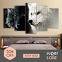 Wolf Couple Painting 5 PIECES CANVAS HOME DECOR (Free shipping)