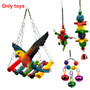 6pcs Game Climb Non-toxic Wooden Cage Swing Bite Parrot Toy Bird Hammock Hanging Bells