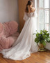 Puffy Sleeve Dot Tulle Wedding Dresses