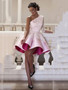Pink Whisper One Shoulder Evening Dress