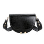 Luxury Crocodile Pattern Crossbody Bags for Women Half Round Messenger Bag PU Leather Handbags Shoulder Bag sac main femme