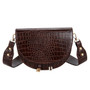 Luxury Crocodile Pattern Crossbody Bags for Women Half Round Messenger Bag PU Leather Handbags Shoulder Bag sac main femme
