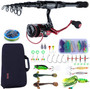 The Fishing Rod and Reel Combos Carbon Fiber Telescopic Fishing Rod with Reel Combo Travel Protable Fishing Gear