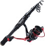 The Fishing Rod and Reel Combos Carbon Fiber Telescopic Fishing Rod with Reel Combo Travel Protable Fishing Gear