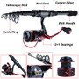 The Fishing Rod and Reel Combos Carbon Fiber Telescopic Fishing Rod with Reel Combo Travel Protable Fishing Gear