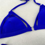 Bikini Blue Halter Bandage Swimsuits High Waist