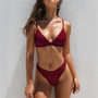 Brazilian Bikini Set Women Solid High Cut Bathing Suit