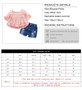 Baby Girls' Clothing Sets Summer Clothes Petal Sleeve White T-shirt +Denim Shorts Pants