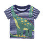 Tem Doger Baby Boy Tops Children Striped T-shirts Kids Summer T-shirt For Boys Clothing Dinosaur Cotton Clothes Boys Tee Shirt