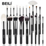 BEILI Black Makeup brushes set Professional Natural goat hair brushes