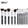 BEILI Black Makeup brushes set Professional Natural goat hair brushes