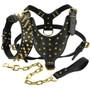Leather Dog Harness Spiked Studded Dog Pet Collar Harness
