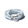 Aquamarine Lotus Charm Bracelet