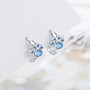 Blue Aqua Silver Earrings