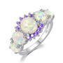 Royal Lavender White Fire Opal Ring