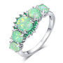 Mystical Green Fire Opal Crystal Ring