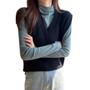 Autumn Women Sweater 2019 Korean Womens Elegant Student V-neck Pullover Loose Casual Knitting Tops Outerwear Vest