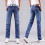 Classic Men Casual Mid-Rise Straight Denim Jeans Long Pants Comfortable Trousers Loose Fit New Brand Menswear man's jeans