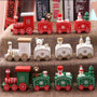 New Christmas Train Painted Wood