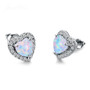 Luxury Stud Earrings Fashion Small Opal Heart Earrings For Women