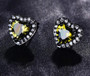 Luxury Stud Earrings Fashion Small Opal Heart Earrings For Women