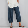 Women Cotton Summer Casual Wide Leg Pants