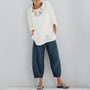 Women Cotton Summer Casual Wide Leg Pants