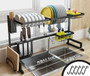 Stainless Steel Kitchen Shelf Organizer Dishes Drying Rack Over Sink