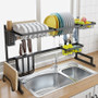 Stainless Steel Kitchen Shelf Organizer Dishes Drying Rack Over Sink