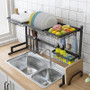 Stainless Steel Kitchen Shelf Organizer Dishes Drying Rack Over Sink