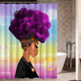 African Woman Shower Curtain Polyester Fabric Bathroom Curtain for Home Bath Decor