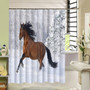 Horse Shower Curtain Eco-friendly Washable Bath Home Decor