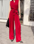 V-neck Jumpsuits Wide Leg