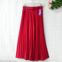 Skirts with Belt High Waist Chiffon Pleated