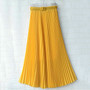 Skirts with Belt High Waist Chiffon Pleated