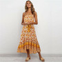 Boho Dress Floral Long Maxi Dresses For Women  Beach Sundress