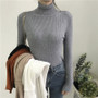 Winter Thick Sweater Women Knitted Ribbed Pullover Sweater Long Sleeve Turtleneck